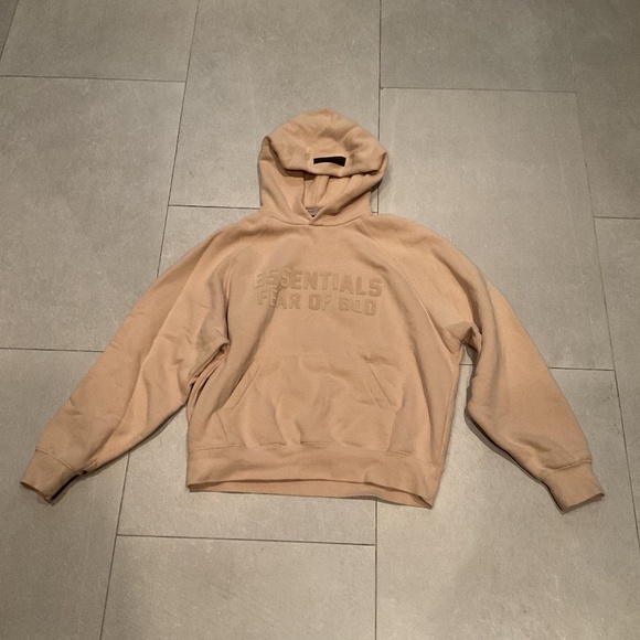 fear of god essentials hoodie, sand color, xs - Picture 1 of 6